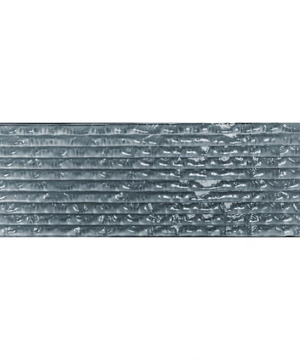 rectangular blue glass tile with textured horizontal lines, ideal for backsplash or shower walls