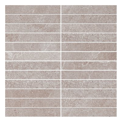 motley stacked limestone look porcelain mosaic tile 1x6 Charcoal Black