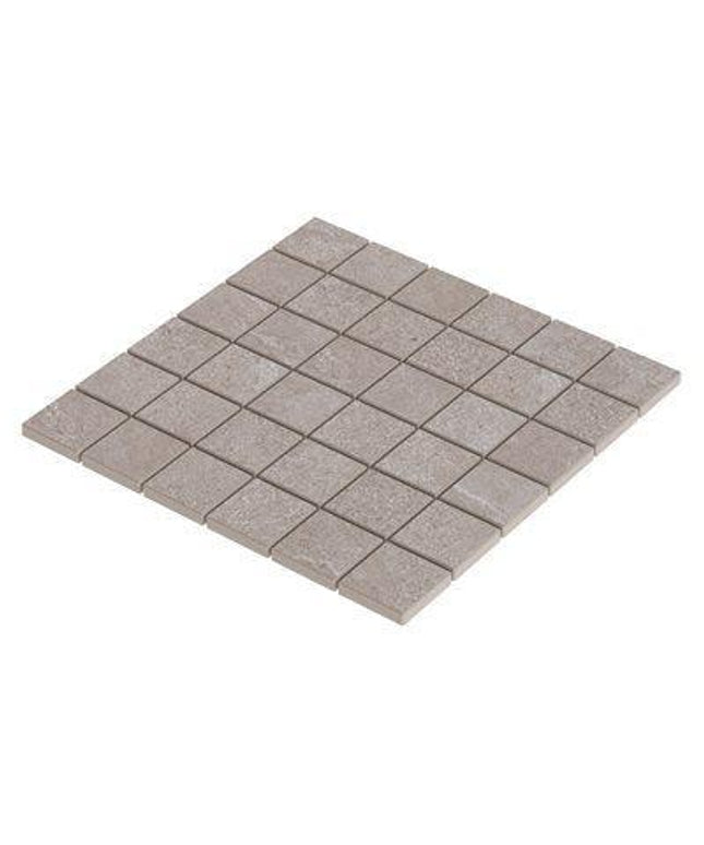 motley limestone look porcelain mosaic tile 2x2 Linen White