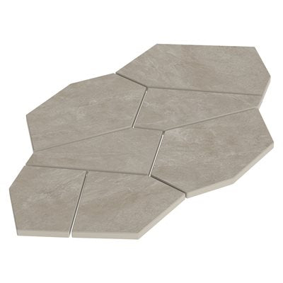 motley organic pattern limestone look porcelain mosaic tile Crema Beige