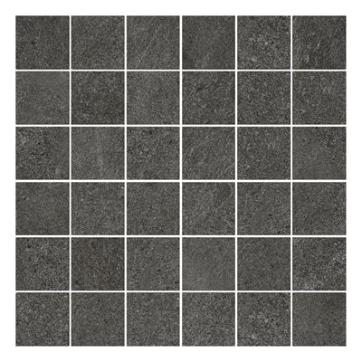 motley limestone look porcelain mosaic tile 2x2 Charcoal Black