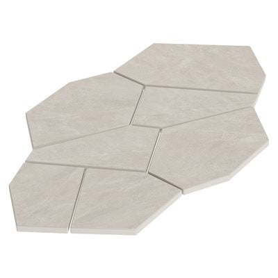 motley organic pattern limestone look porcelain mosaic tile 