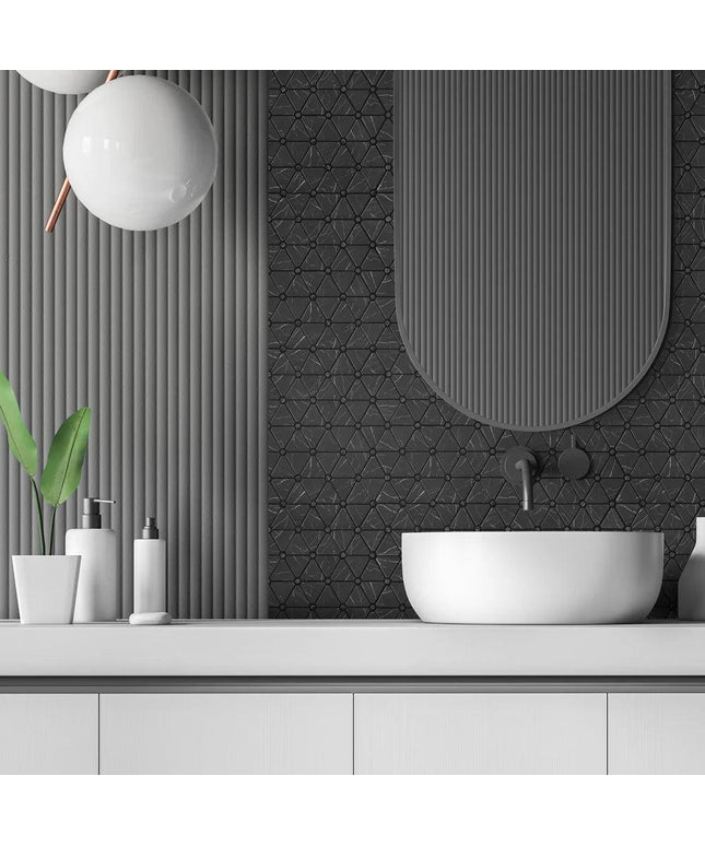 Simple Stone Glass Mosaic Triangle Tile 10x13