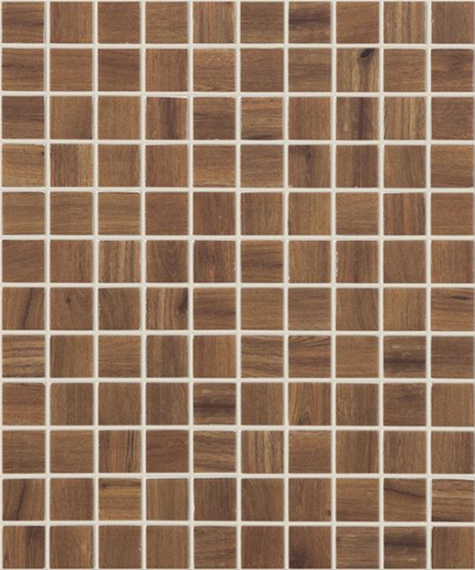 wood squares glass mosaic 1x1 nogal wood squares