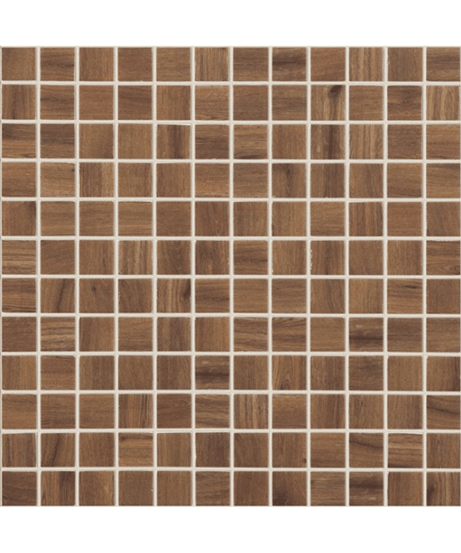 wood squares glass mosaic 1x1 nogal wood squares