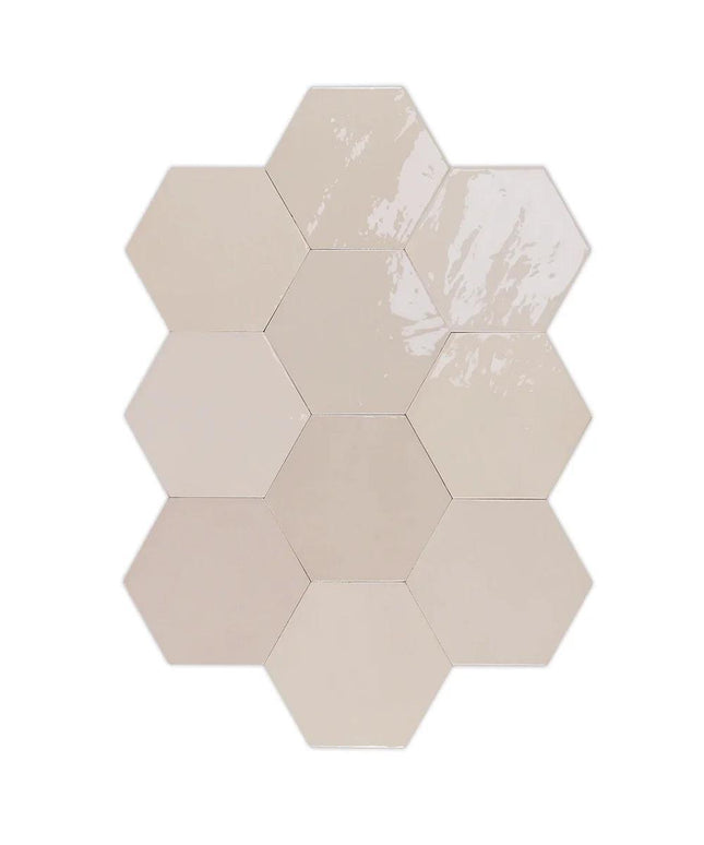 Zellige Hexagon Tile Glossy 4x5