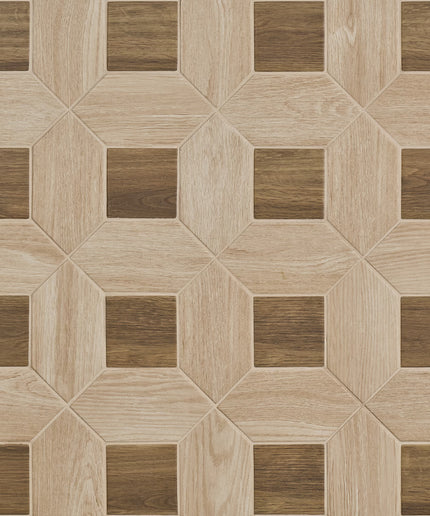 Wooden tile pattern with a geometric arrangement