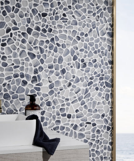 Oasis pebble frosted glass mosaic tile