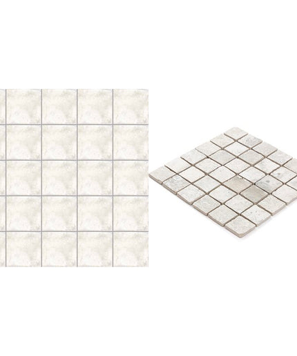 caruso travertine look mosaic tile matte 2x2 Mosaic Efeso