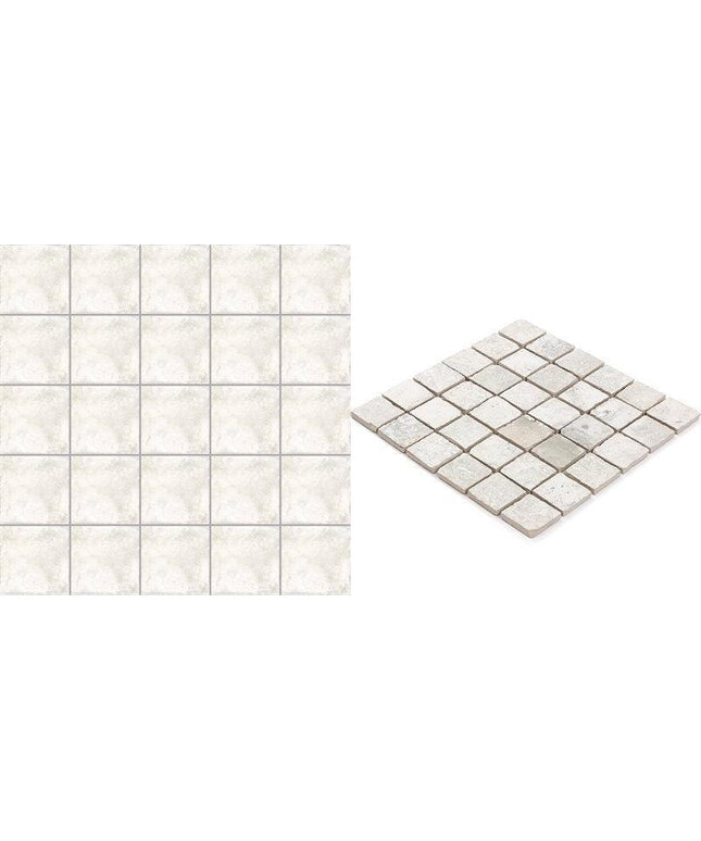 caruso travertine look mosaic tile matte 2x2 Mosaic Efeso