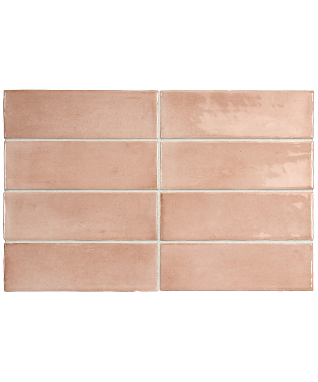 Set of pink tiles arranged in a grid pattern on a white background