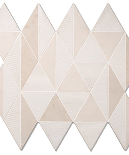 Geometric tile pattern with triangles on a white background