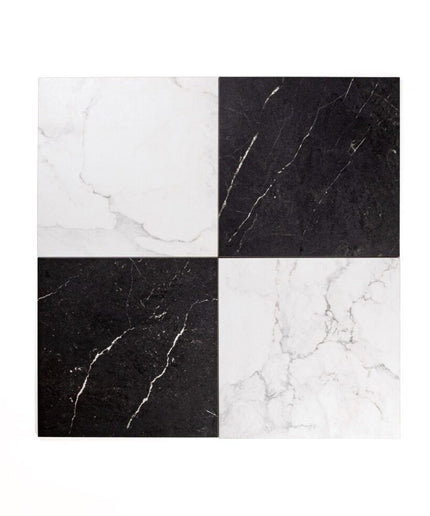 Black and white marble effect chequer mosaic tile for floor or wall decor