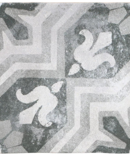Decorative stone tile with geometric pattern
