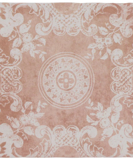 Decorative pink and white patterned fabric