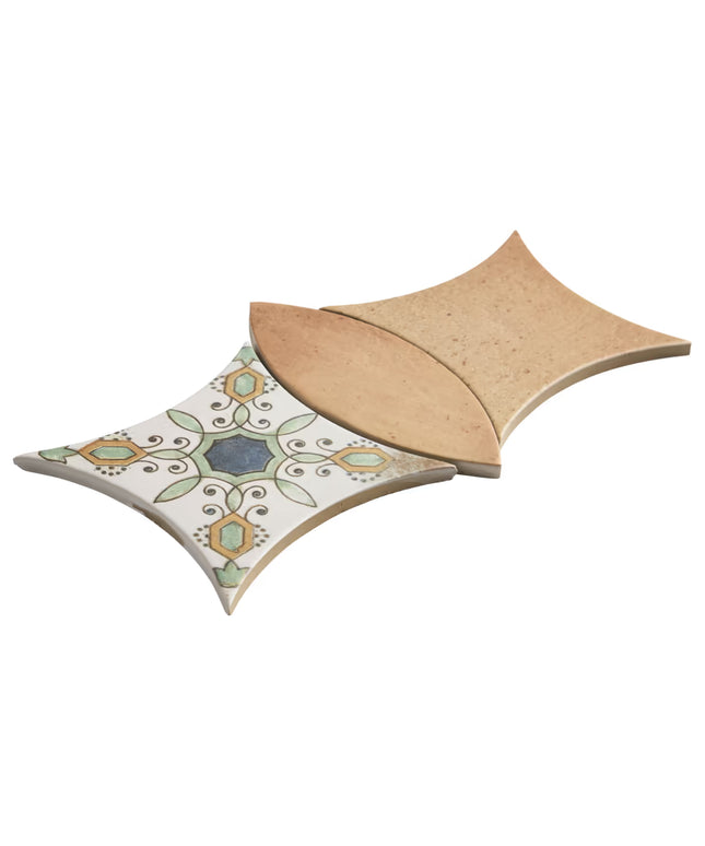 Chamartin Deco 3x8 Petal 6x6 Kite Porcelain Matte Kits