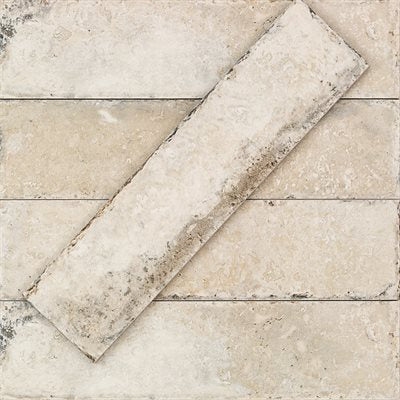 caruso travertine look porcelain tile matte 3x12 Subway Pergamo