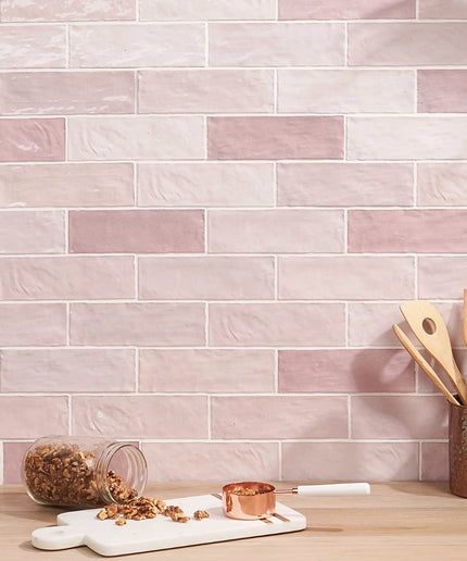 pink wall tiles 3x8