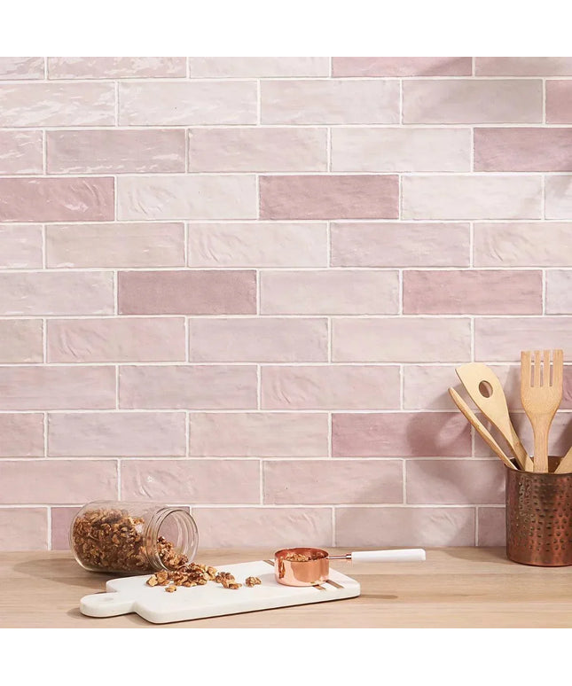 pink wall tiles 3x8