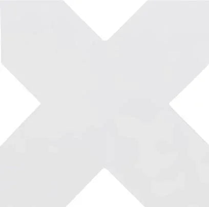 A light gray geometric 'X' shape on a white background.