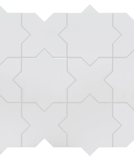 White geometric tile pattern on a white background