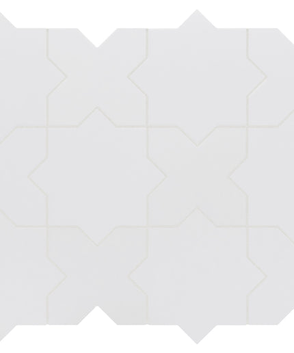 White hexagonal tile pattern on a white background