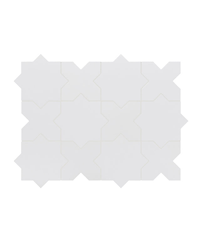 White hexagonal tile pattern on a white background