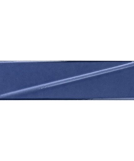 Navy blue ceramic tile with a glossy finish on a white background