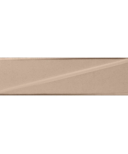 Beige rectangular tile with a subtle pattern on a white background