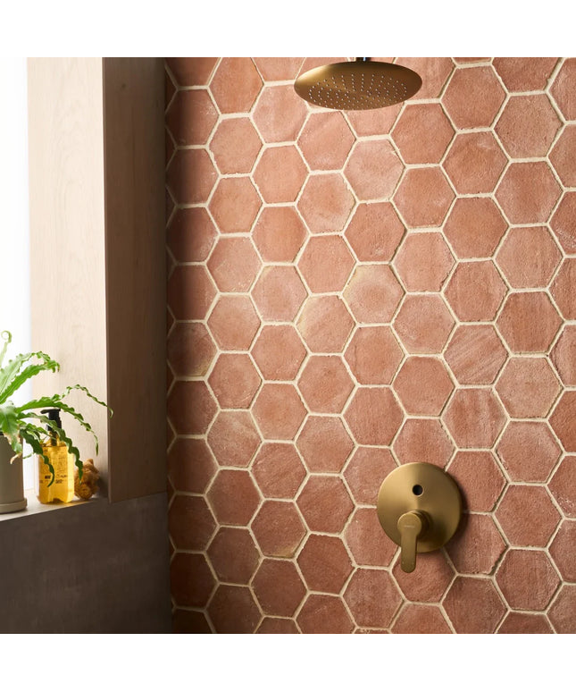 Terracotta Clay Presealed Hexagon Tile Matte 4"
