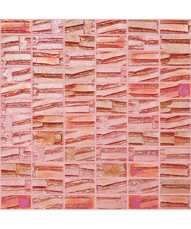 moon brick glass mosaic 1x2 red moon brick