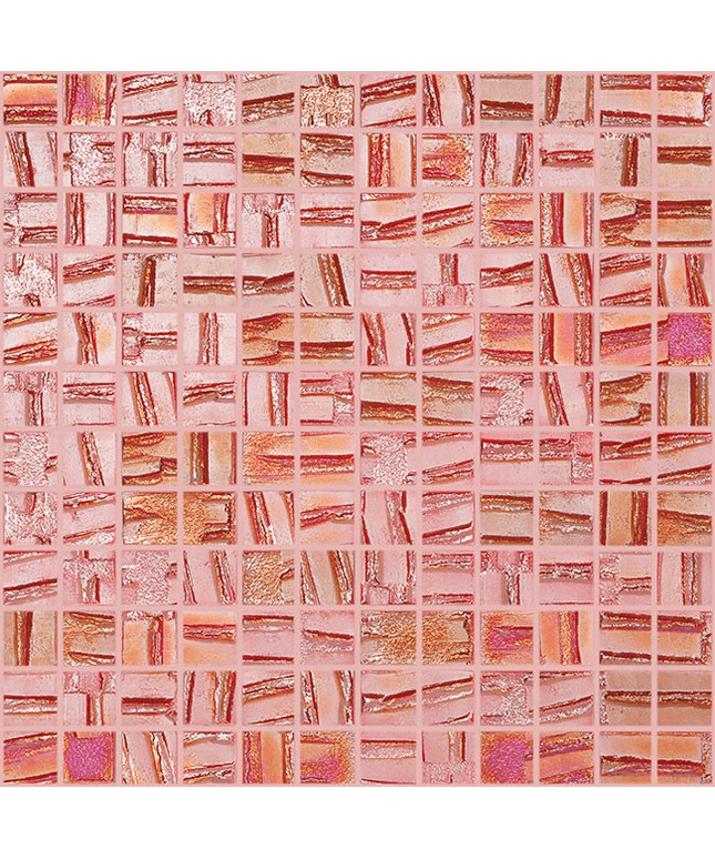 moon squares glass mosaic 1x1 red moon squares