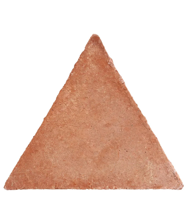 Triangular terracotta tile on a white background