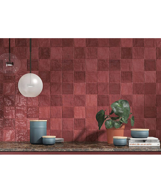 epc harmony riad red glossy 2x8 wall tiles
