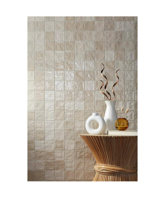 Riad Sand Ceramic Tile Glossy 4x4