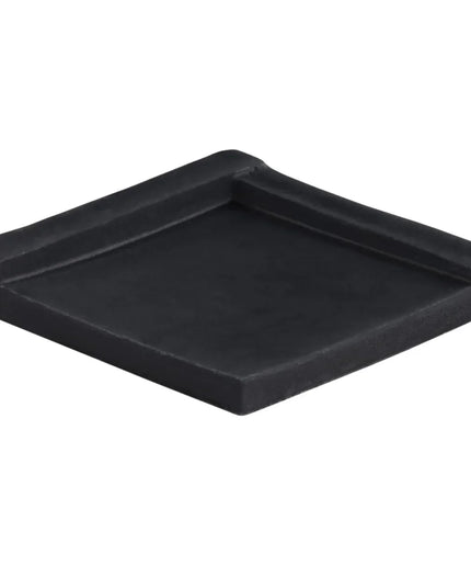 Black rectangular plastic tray on a white background