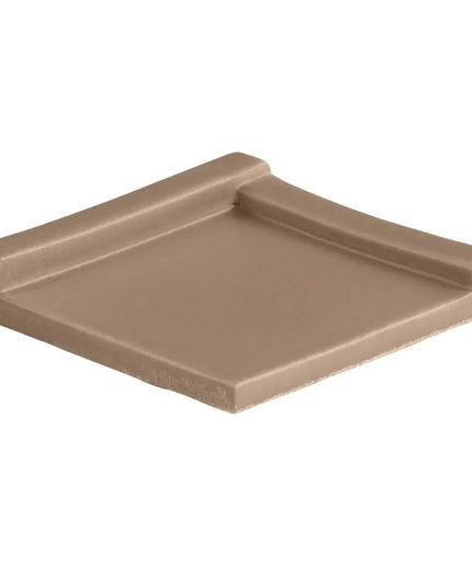 Square brown plastic tray on a white background