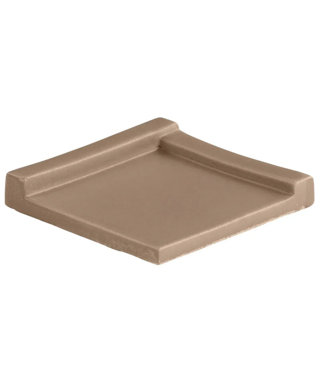 Square brown plastic tray on a white background