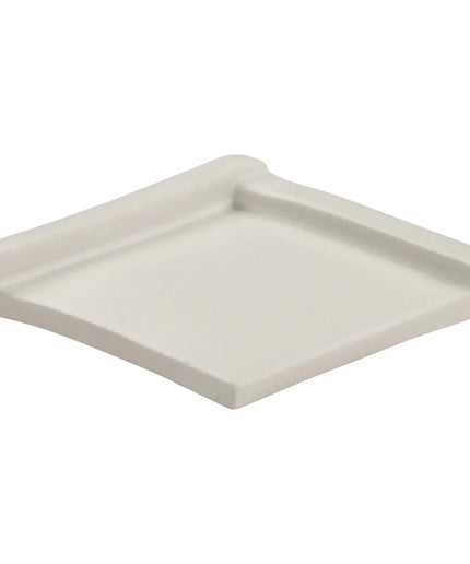 Rectangular beige tray on a white background