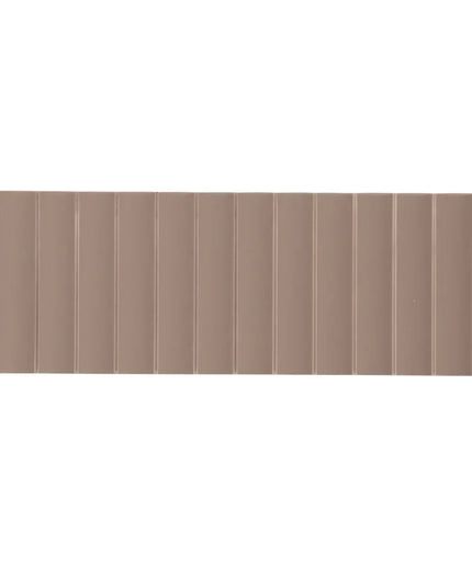 Rectangular mat with brown and beige striped pattern on a white background