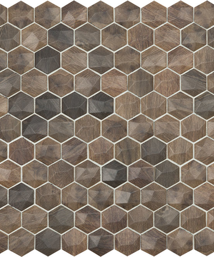 wood hexagon glass mosaic 1 4x1 4 royal dark woods hexagon