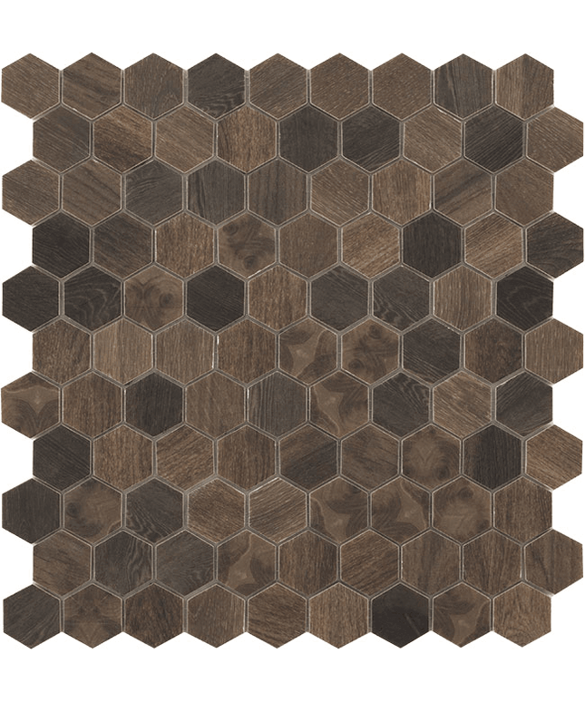 wood hexagon glass mosaic 1 4x1 4 royal dark dimensional woods hexagon