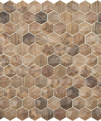 wood hexagon glass mosaic 1 4x1 4 royal light woods hexagon