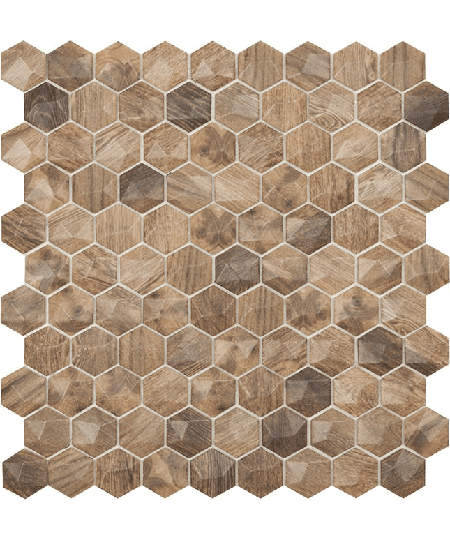 wood hexagon glass mosaic 1 4x1 4 royal light woods hexagon