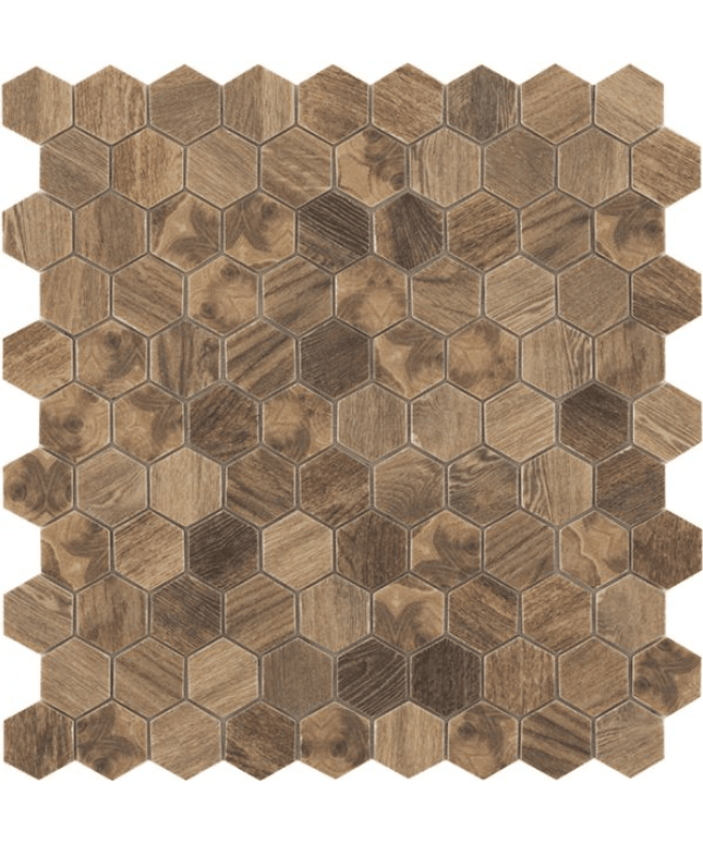 wood hexagon glass mosaic 1 4x1 4 royal dark woods hexagon