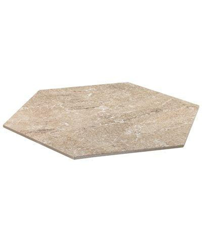 hexagon porcelain tiles sand beige