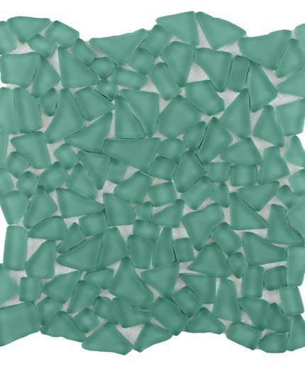 seafoam green glass tile mosaic 12x12