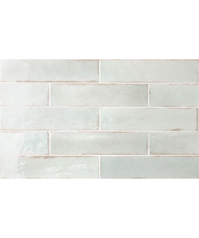 Pattern of light blue tiles with a subtle texture