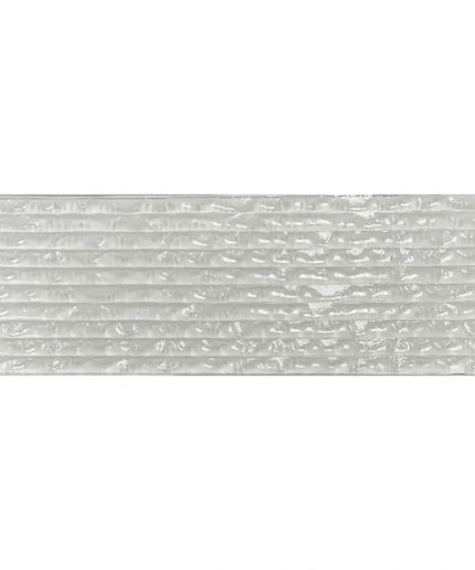 Rectangular textured clear glass tile for backsplash, shower, or wall applications
