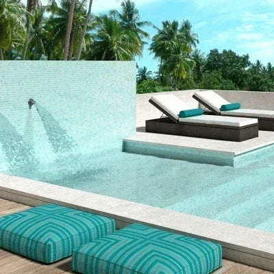 Shell 1x1 Shell Hexagon Glass Mosaic Tile 1x1 for pools and showers